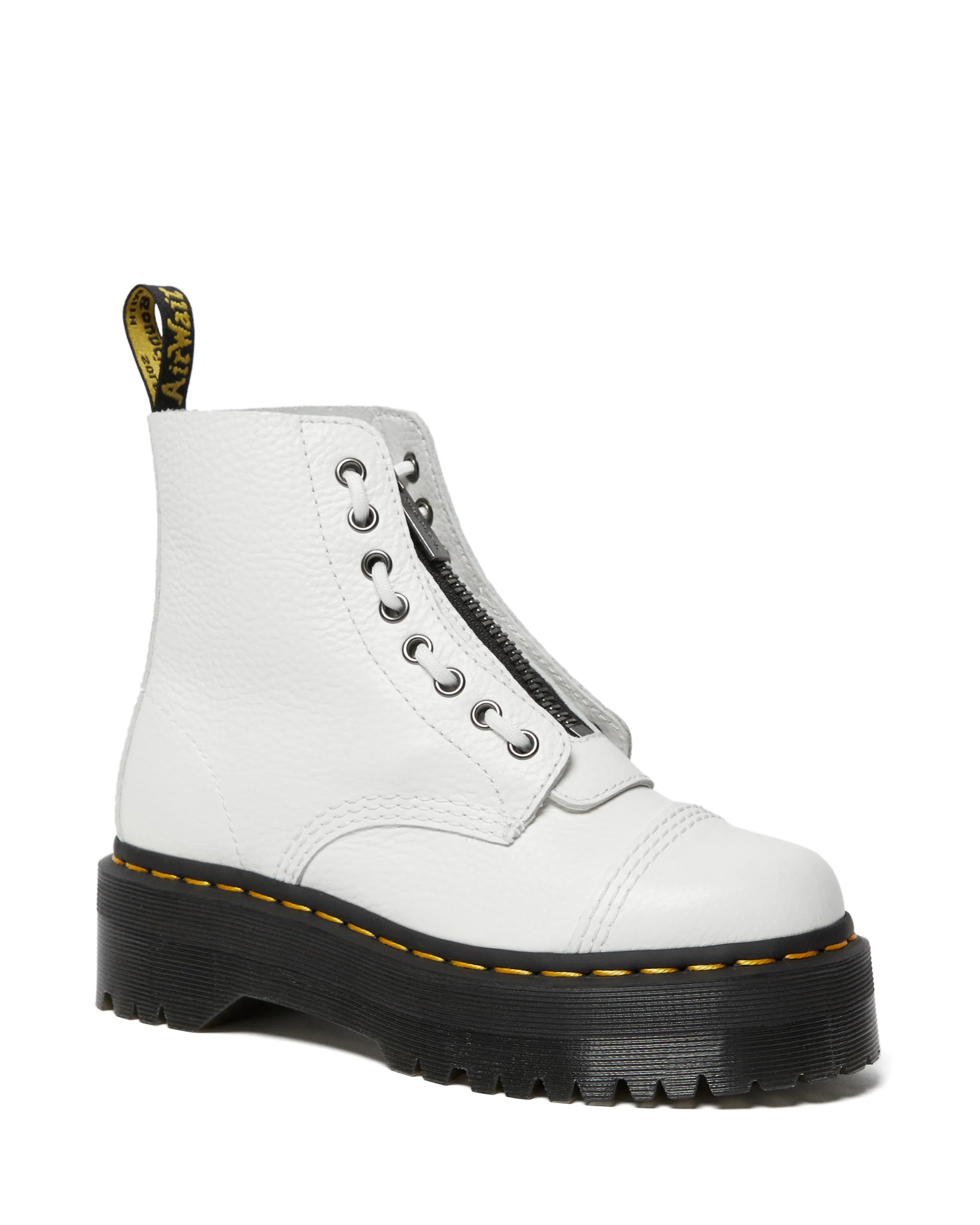 Sinclair White Aunt Sally Leather Platform Boots - Image 2