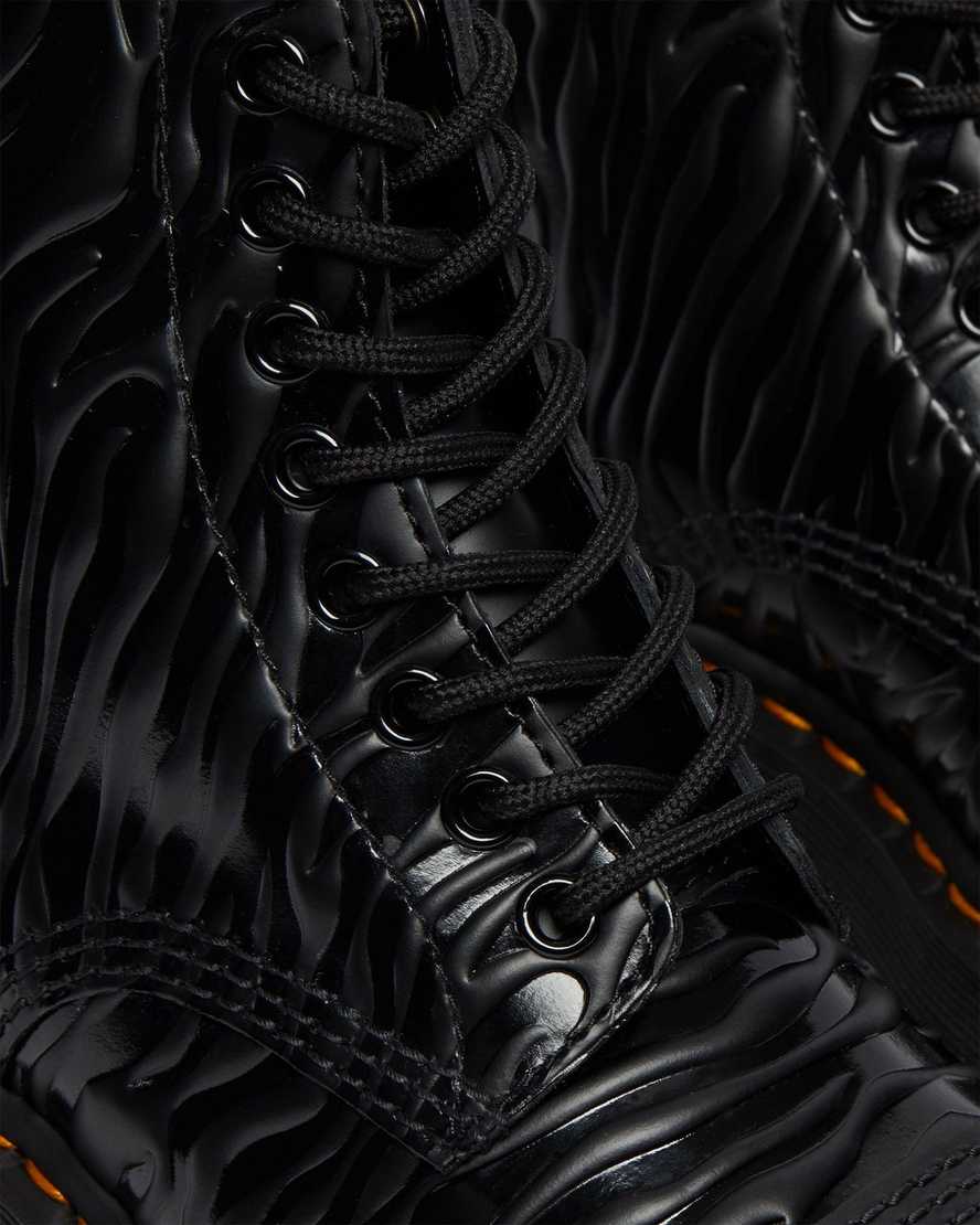Sinclair Zebra Emboss Smooth Leather Platform Boots - Image 6