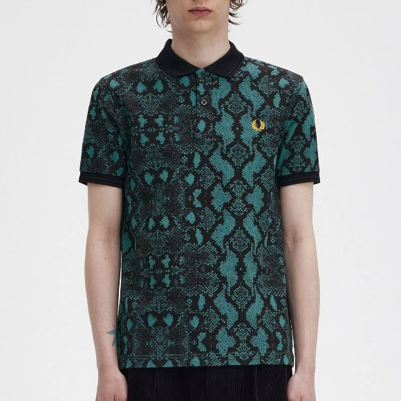 Snake Print Fred Perry Shirt - Image 2