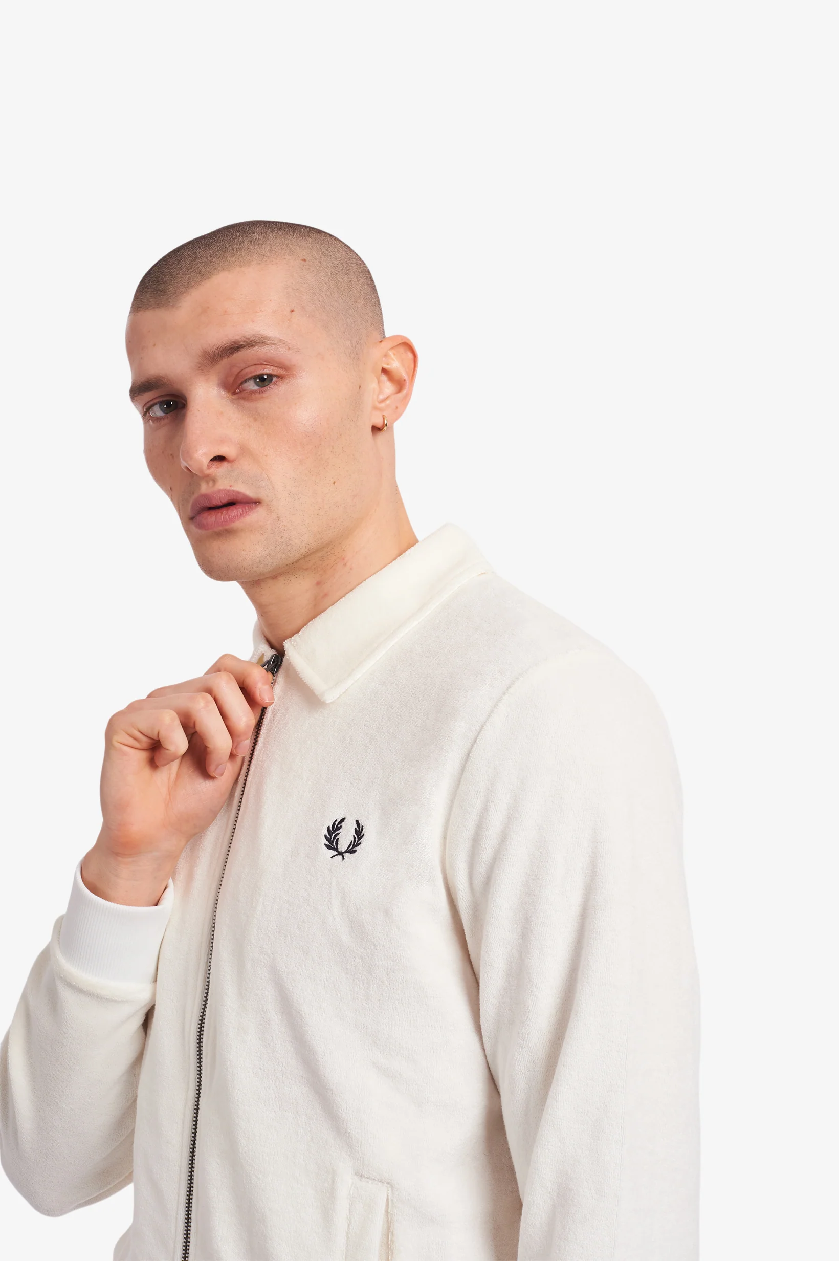 Snow White Towelling Track Jacket - Image 4