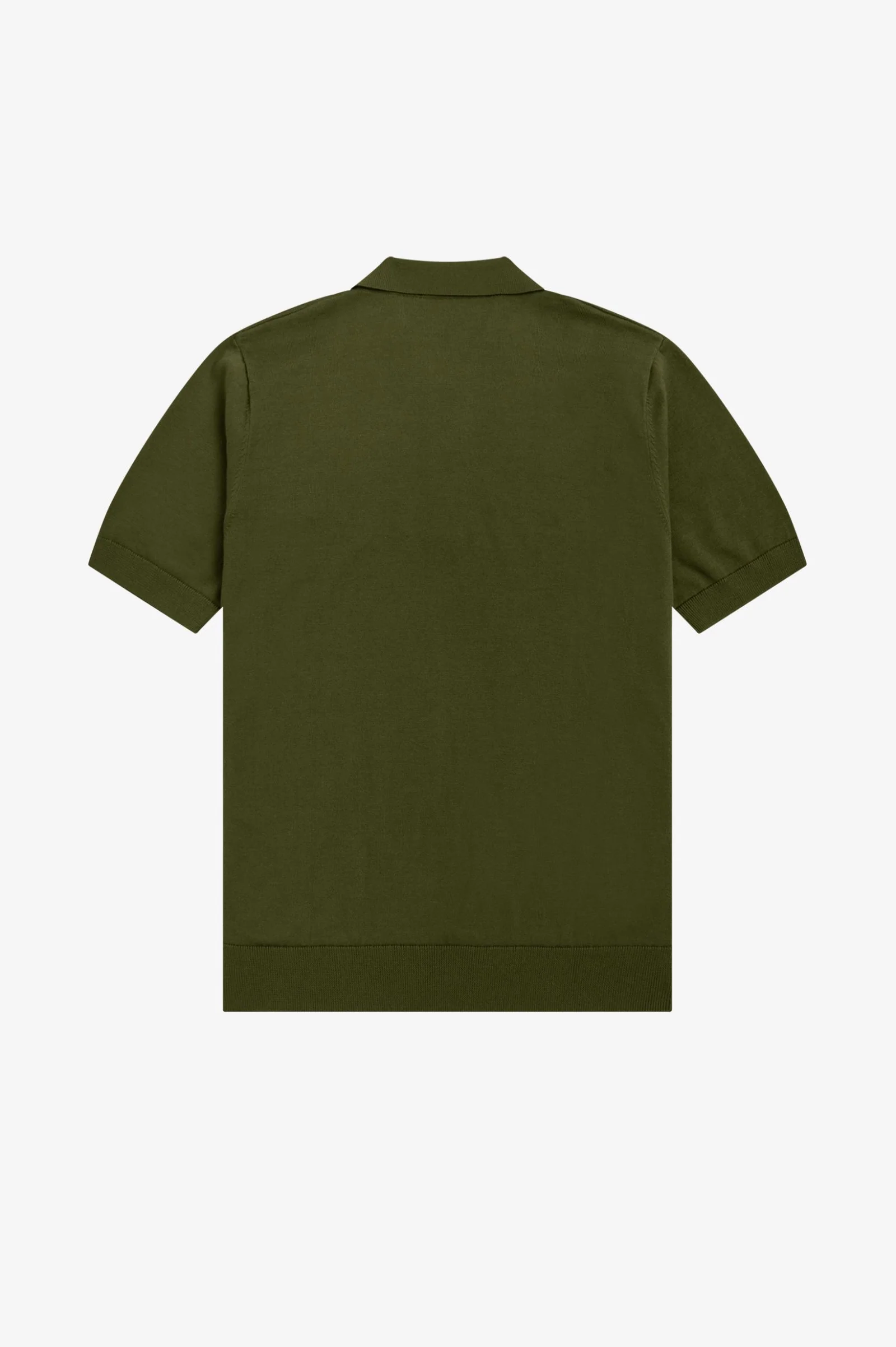 Fred Perry Military Green Striped Knitted Shirt - Image 3
