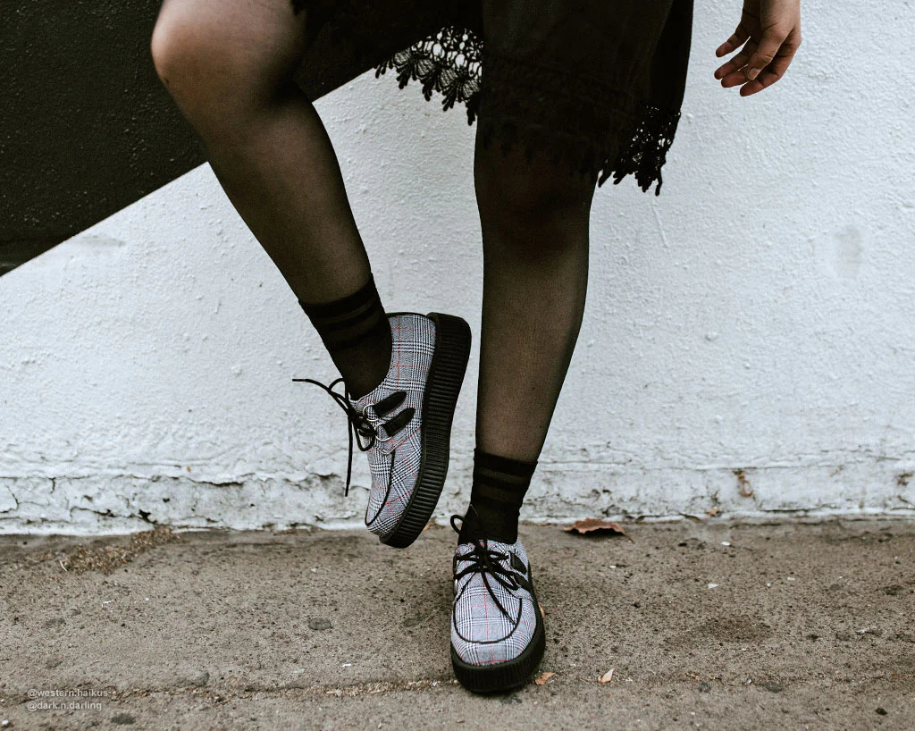 T.U.K B/W/R Plaid Viva Low Creeper - Image 6