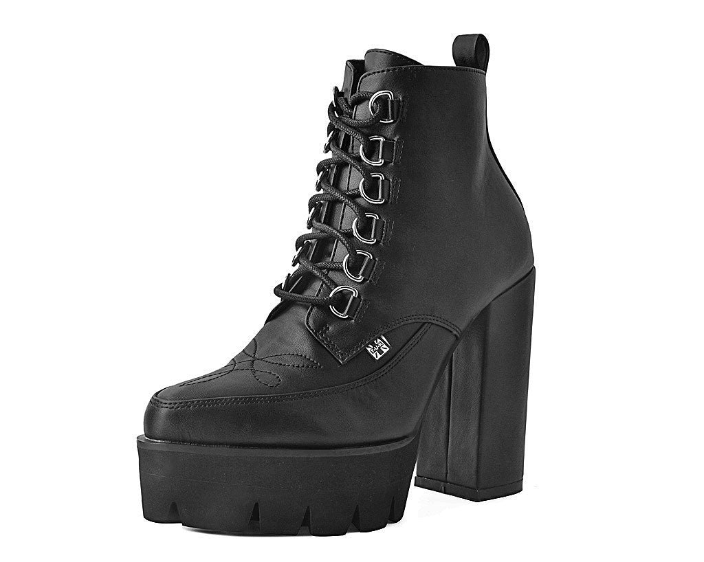 T.U.K Black 6 Ring Point Bootie Platform Heel - Image 3