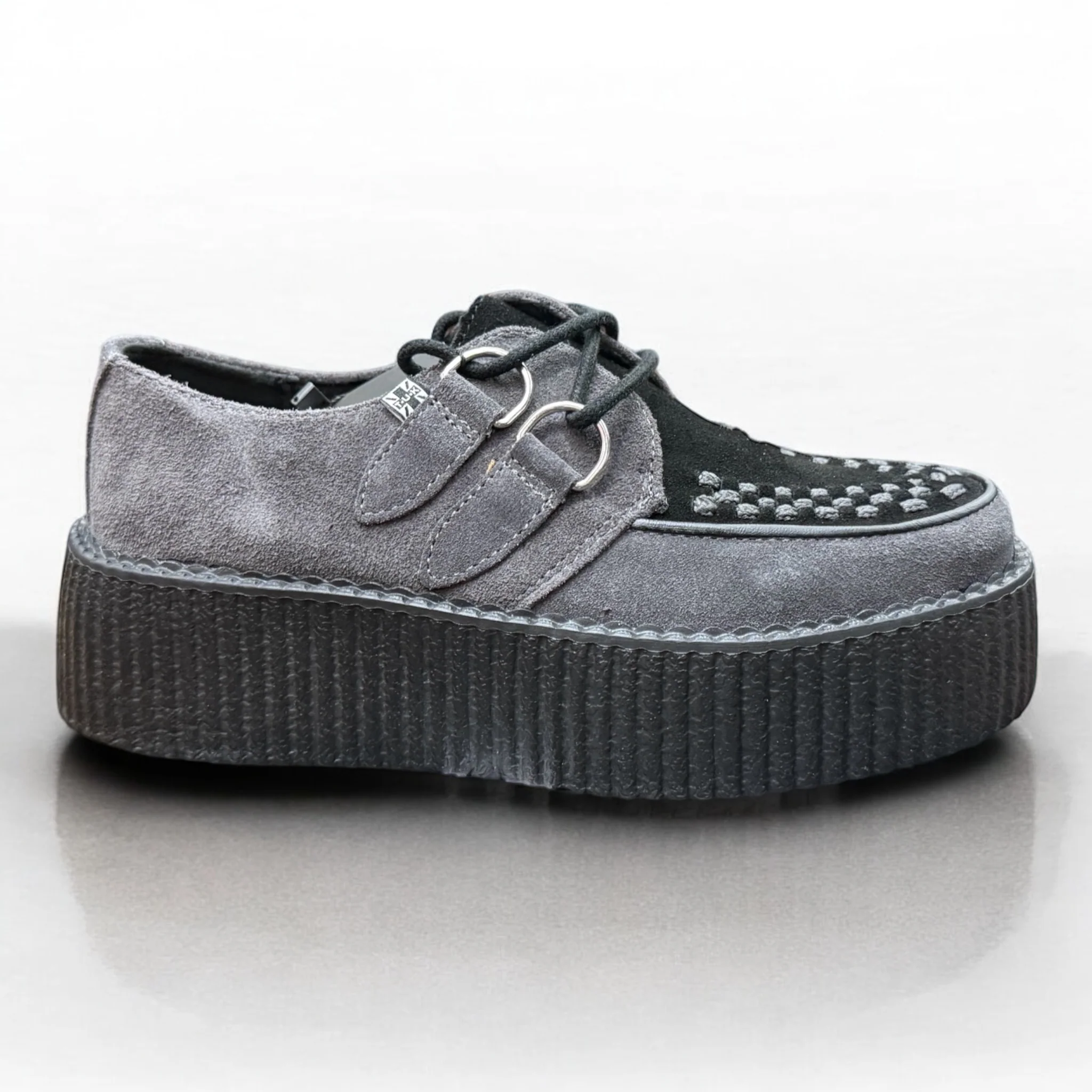 T.U.K Black And Gray Suede Viva Mondo