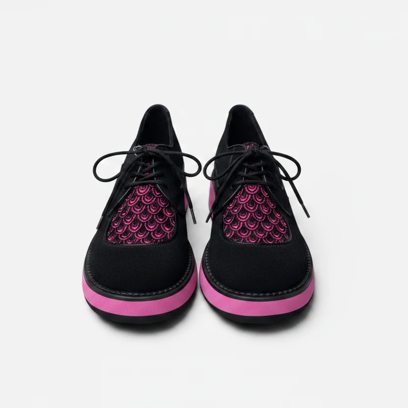 T.U.K Black and Pink Platforms - Image 2