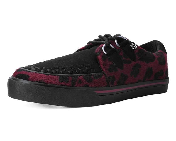 T.U.K Black & Burgundy Animal Print Hair Vlk Sneaker