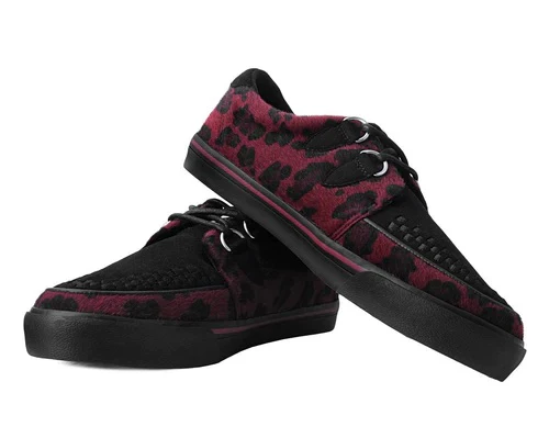 T.U.K Black & Burgundy Animal Print Hair Vlk Sneaker - Image 2