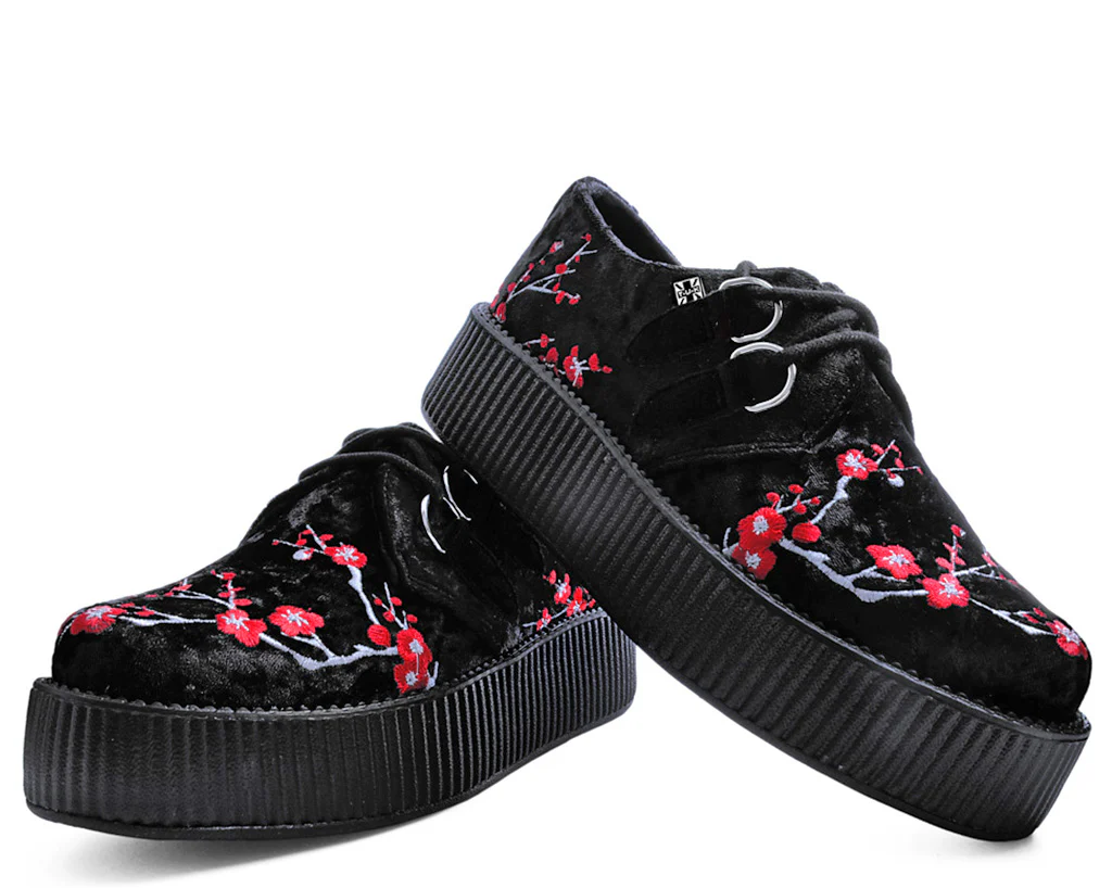 T.U.K Black Crushed Red Blossom Viva Mondo - Image 2