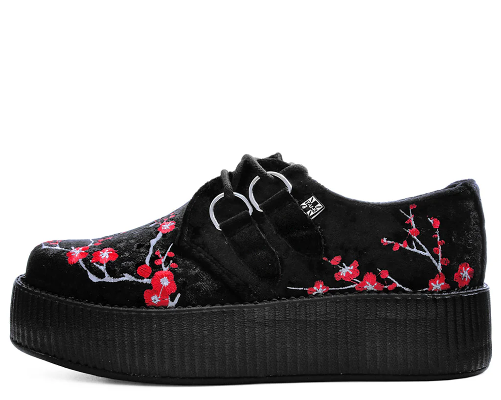 T.U.K Black Crushed Red Blossom Viva Mondo - Image 3