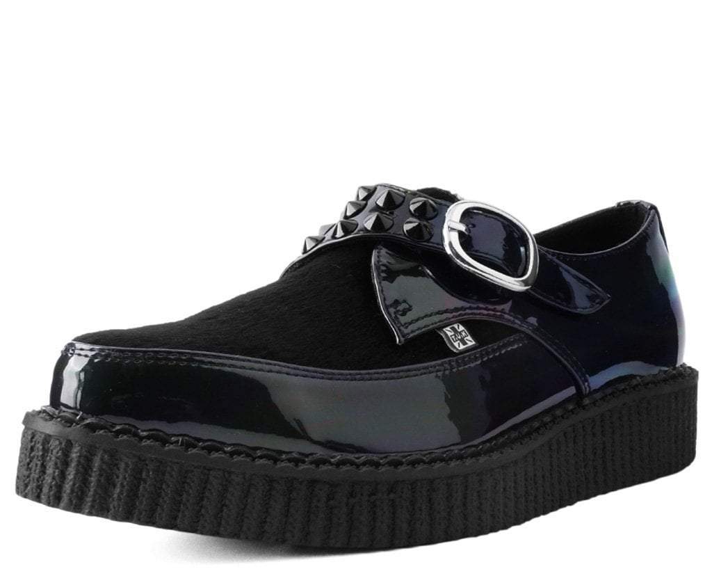 T.U.K Black Gas/Faux Hair Buckle Pointed Creeper - Image 2