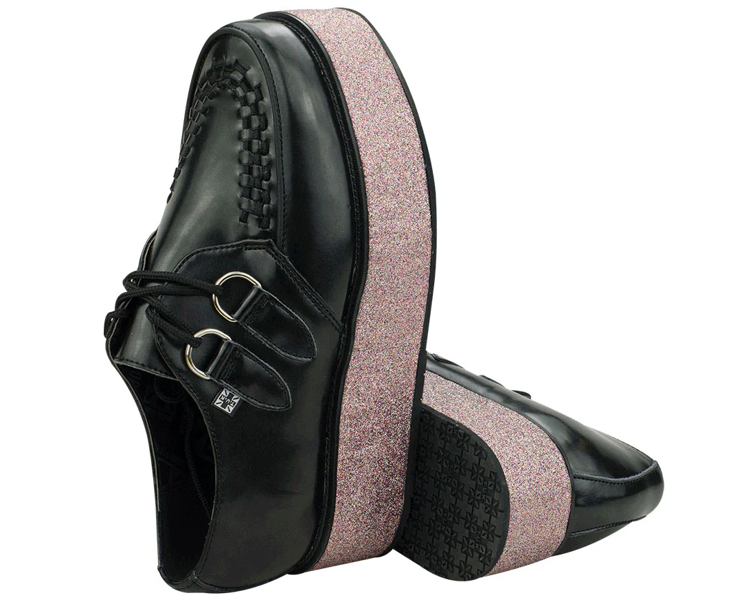 T.U.K Black Glitter Sole Viva Mondo Creeper - Image 2