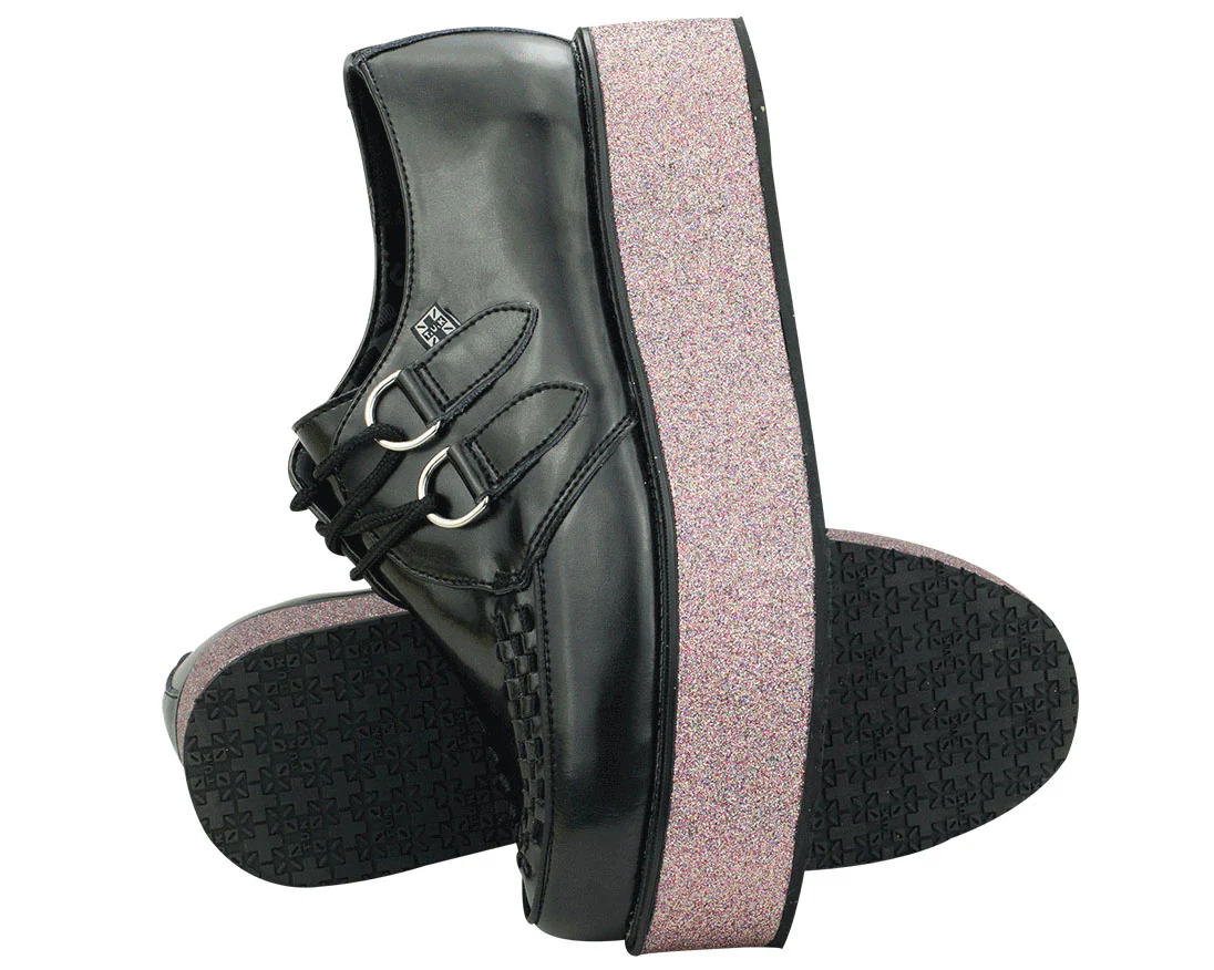 T.U.K Black Glitter Sole Viva Mondo Creeper - Image 4