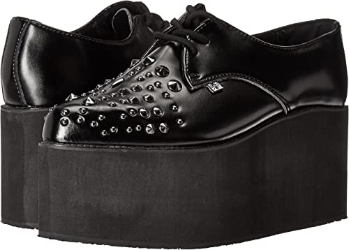 T.U.K Black Leather Mix Stud Pointed 3x Stack Creeper - Image 2