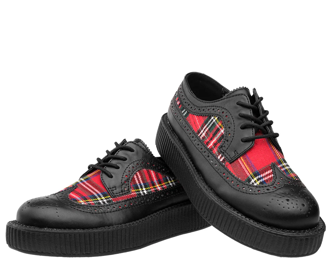 T.U.K Black Plaid Wingtip Viva Low Creeper - Image 2
