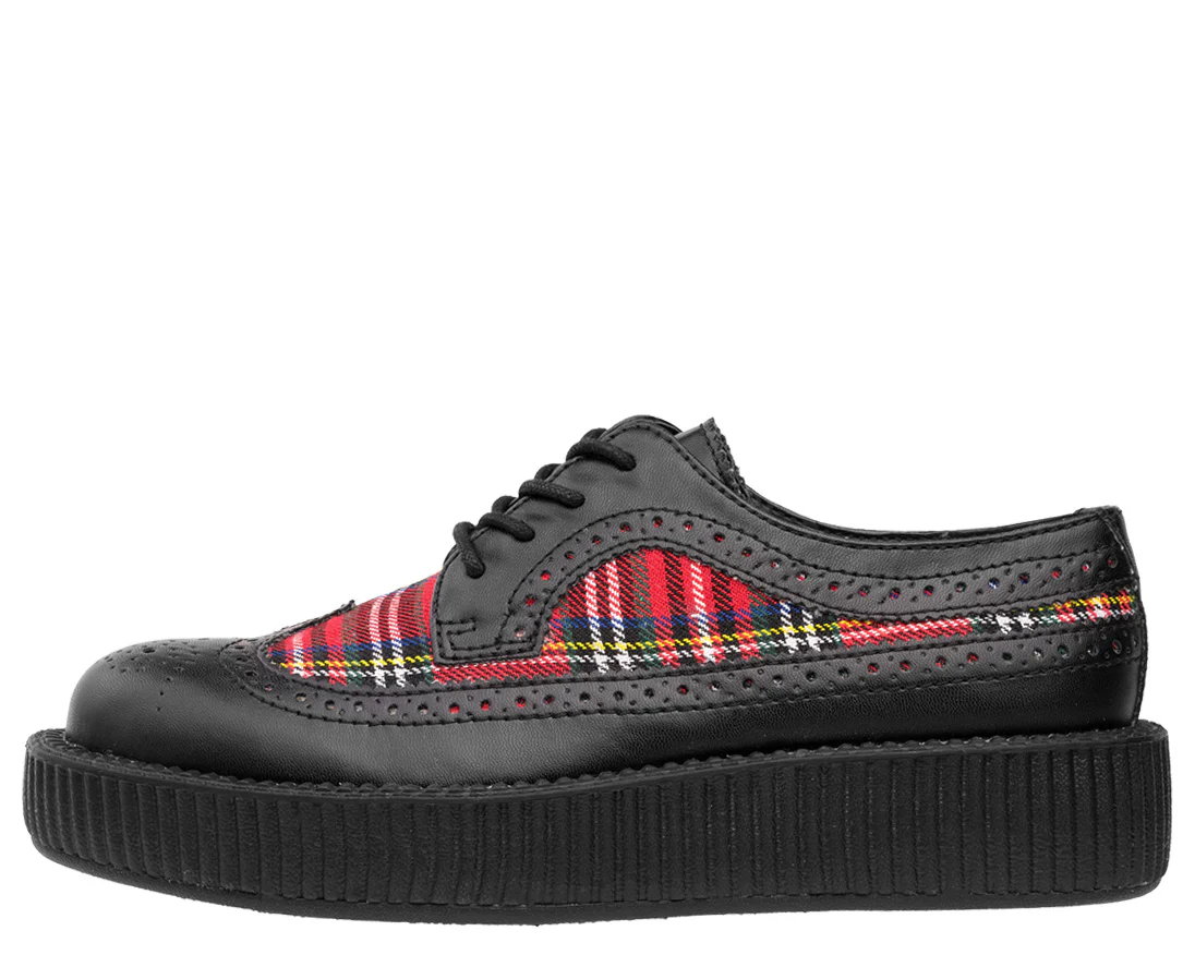 T.U.K Black Plaid Wingtip Viva Low Creeper - Image 3