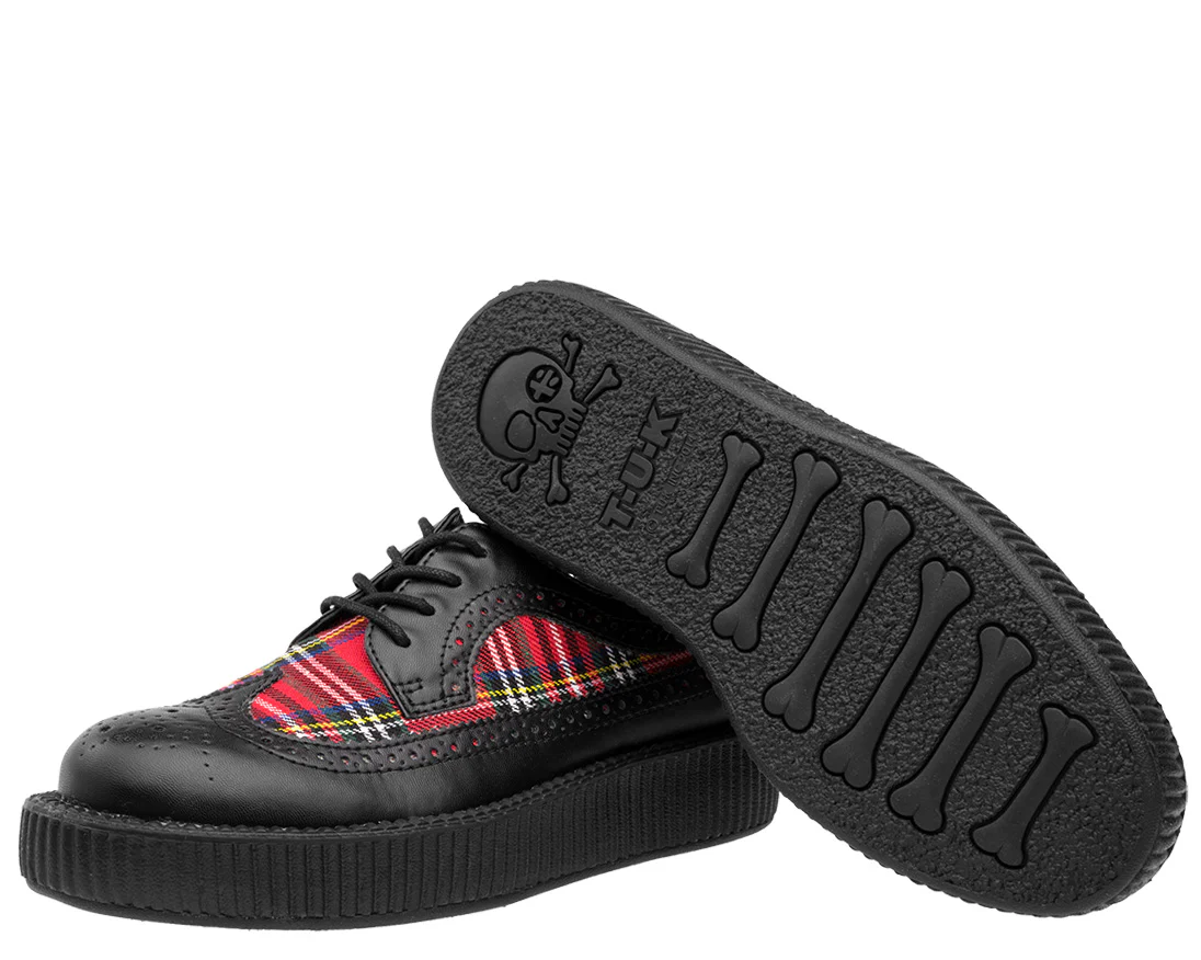 T.U.K Black Plaid Wingtip Viva Low Creeper - Image 4