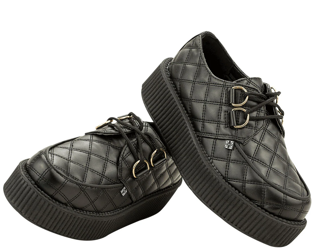 T.U.K Black Quilted Mondo Creeper - Image 3