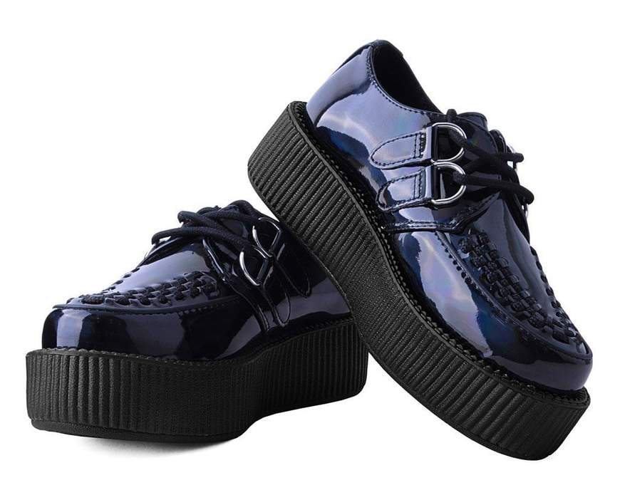 T.U.K Black Rainbow Holo Viva Vegan Mondo Creeper
