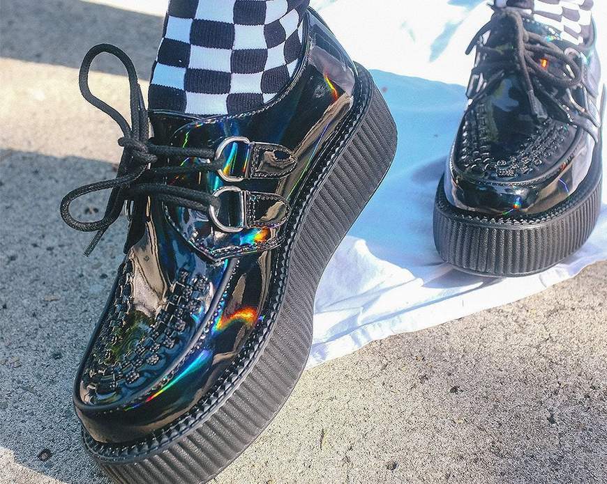 T.U.K Black Rainbow Holo Viva Vegan Mondo Creeper - Image 4