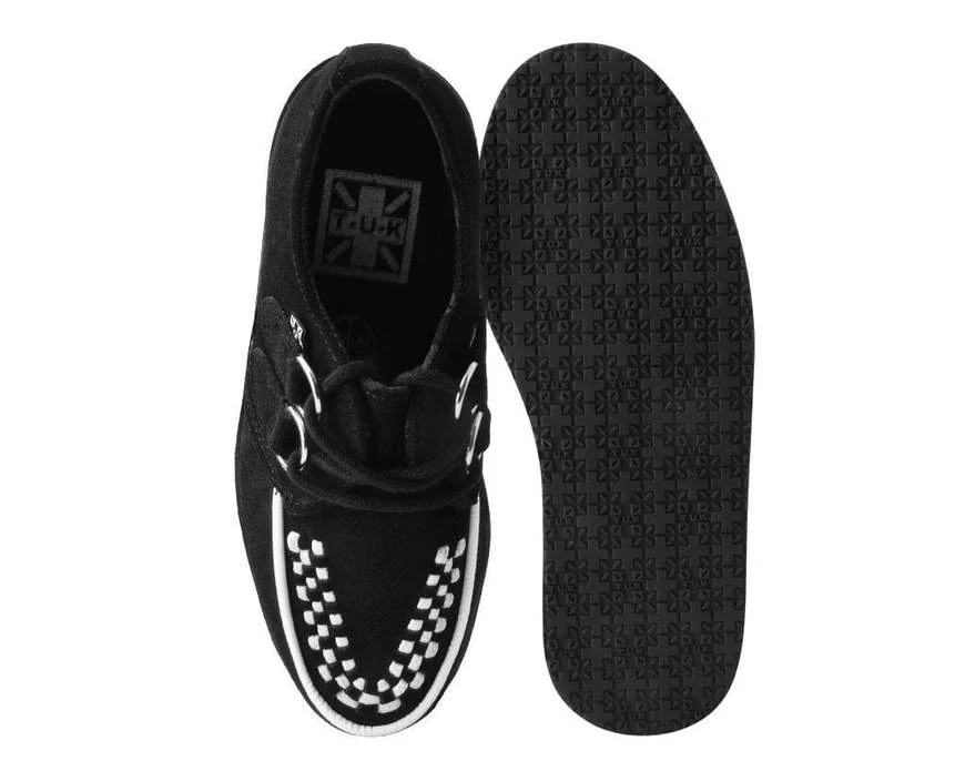 T.U.K Black Suede/Bw Stripe Stack Creeper - Image 3