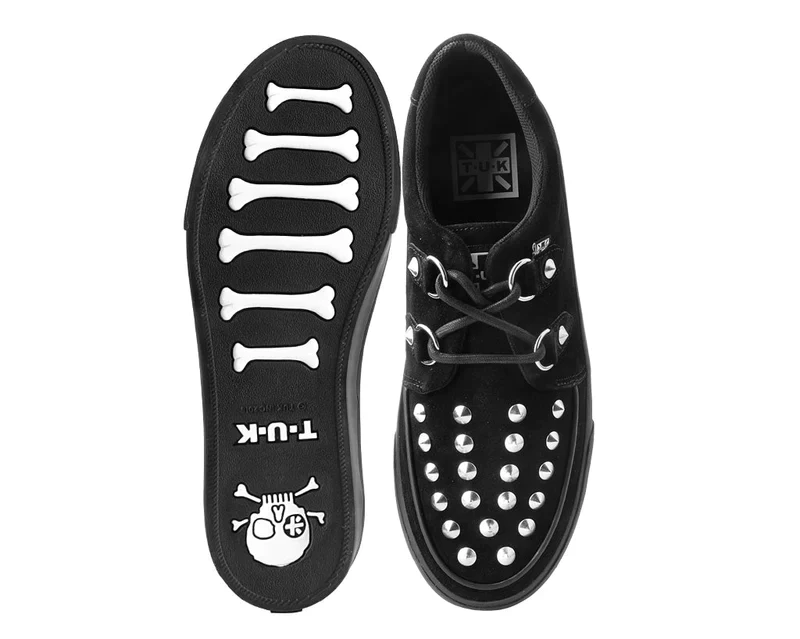 T.U.K Black Suede Studded D-Ring Sneaker - Image 2