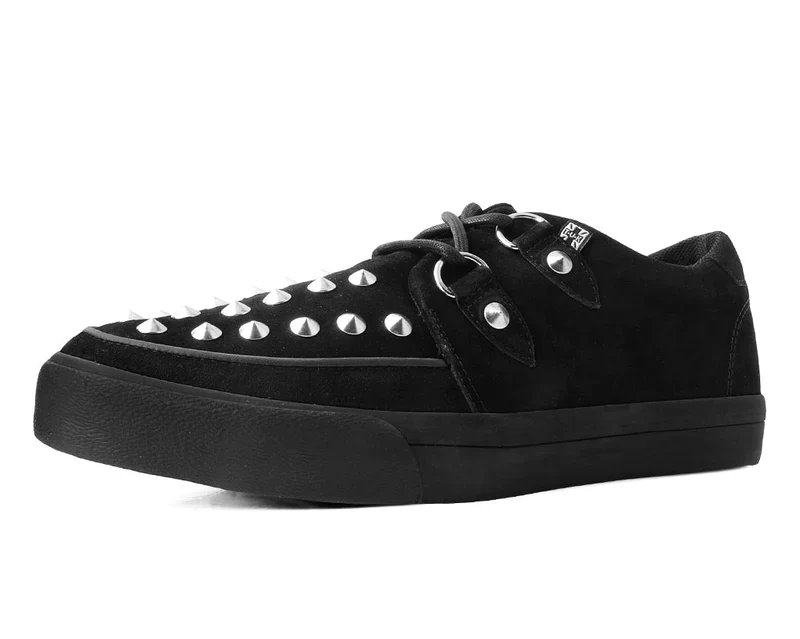 T.U.K Black Suede Studded D-Ring Sneaker - Image 3