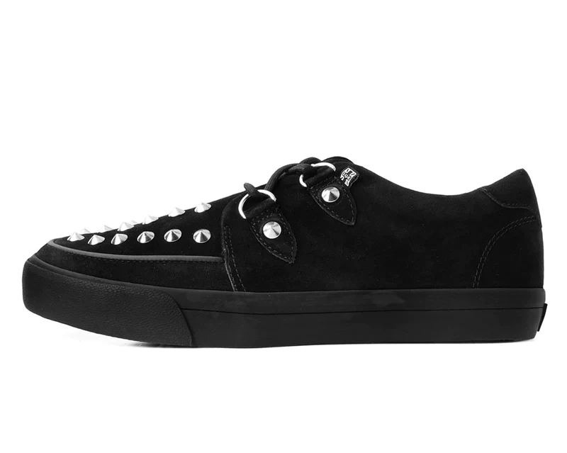 T.U.K Black Suede Studded D-Ring Sneaker - Image 4