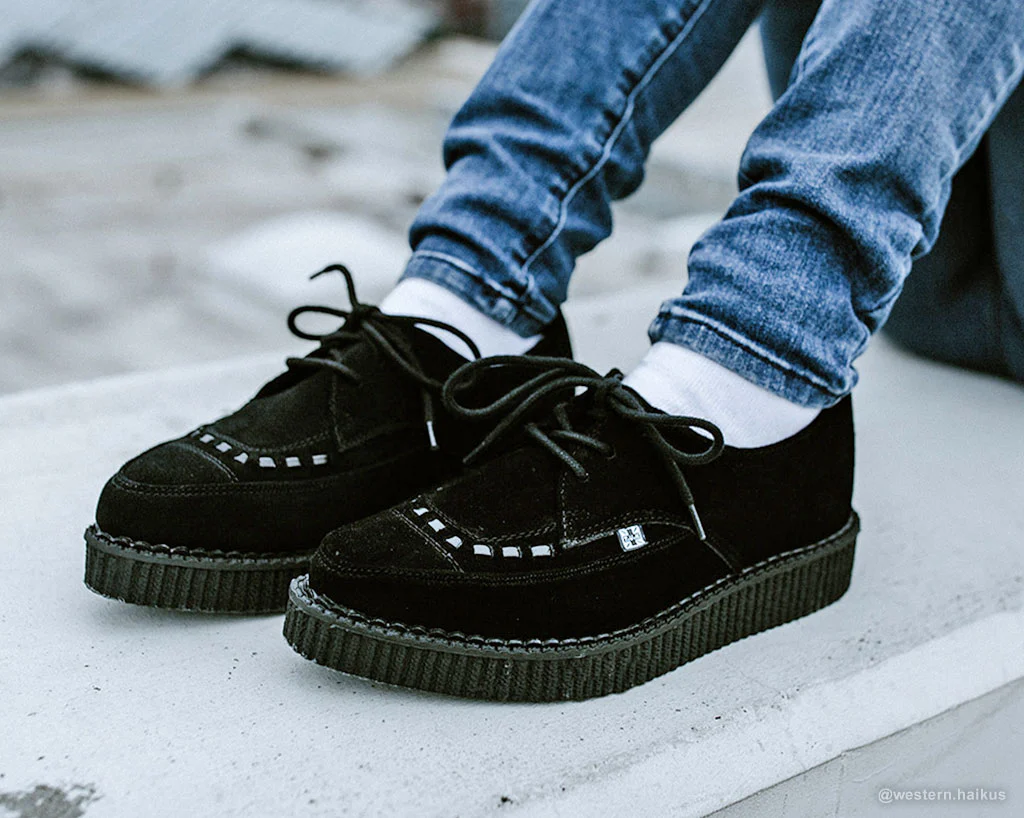 T.U.K Black Tie Suede Pointed Creeper - Image 5