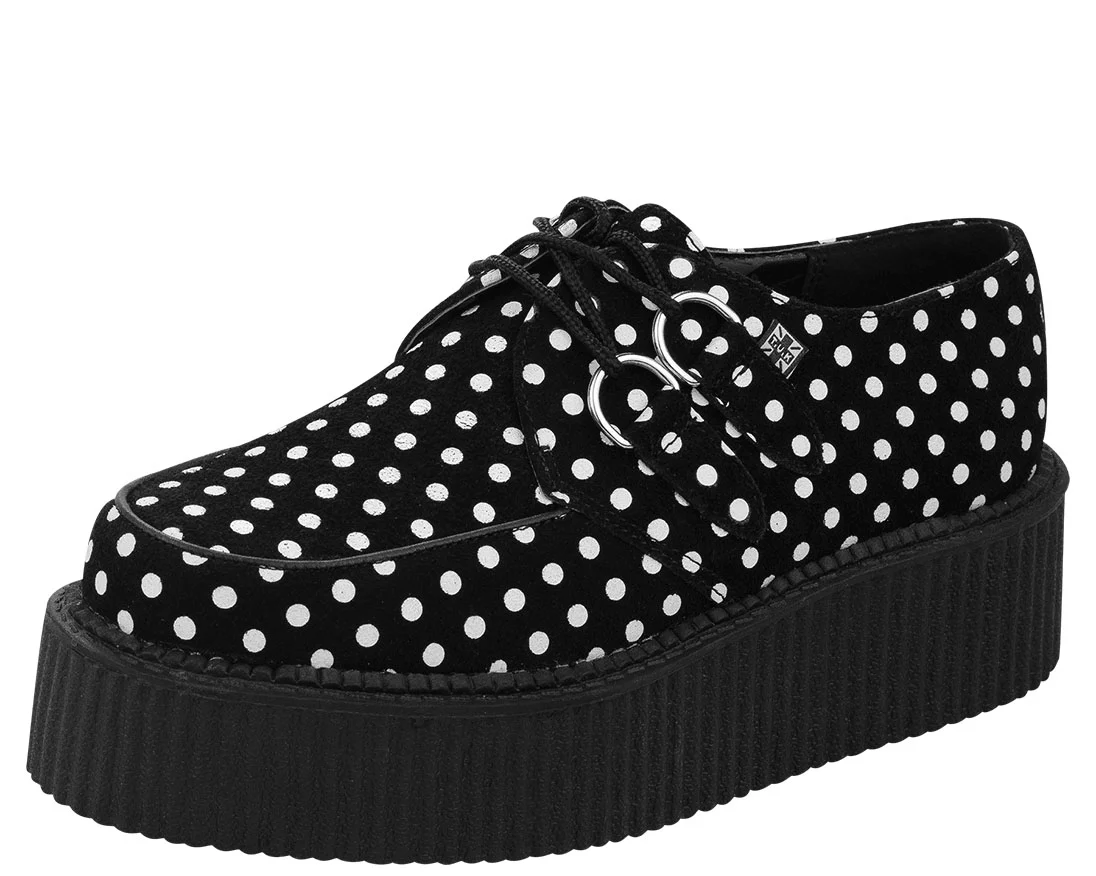 T.U.K Black/White Dot Round Viva Mondo Creeper