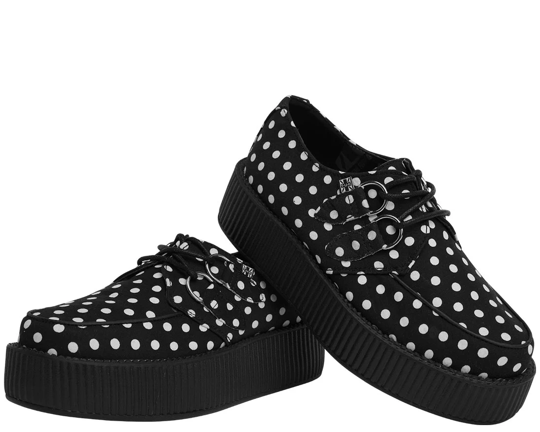 T.U.K Black White Polka Dot Viva Mondo Creeper - Image 3