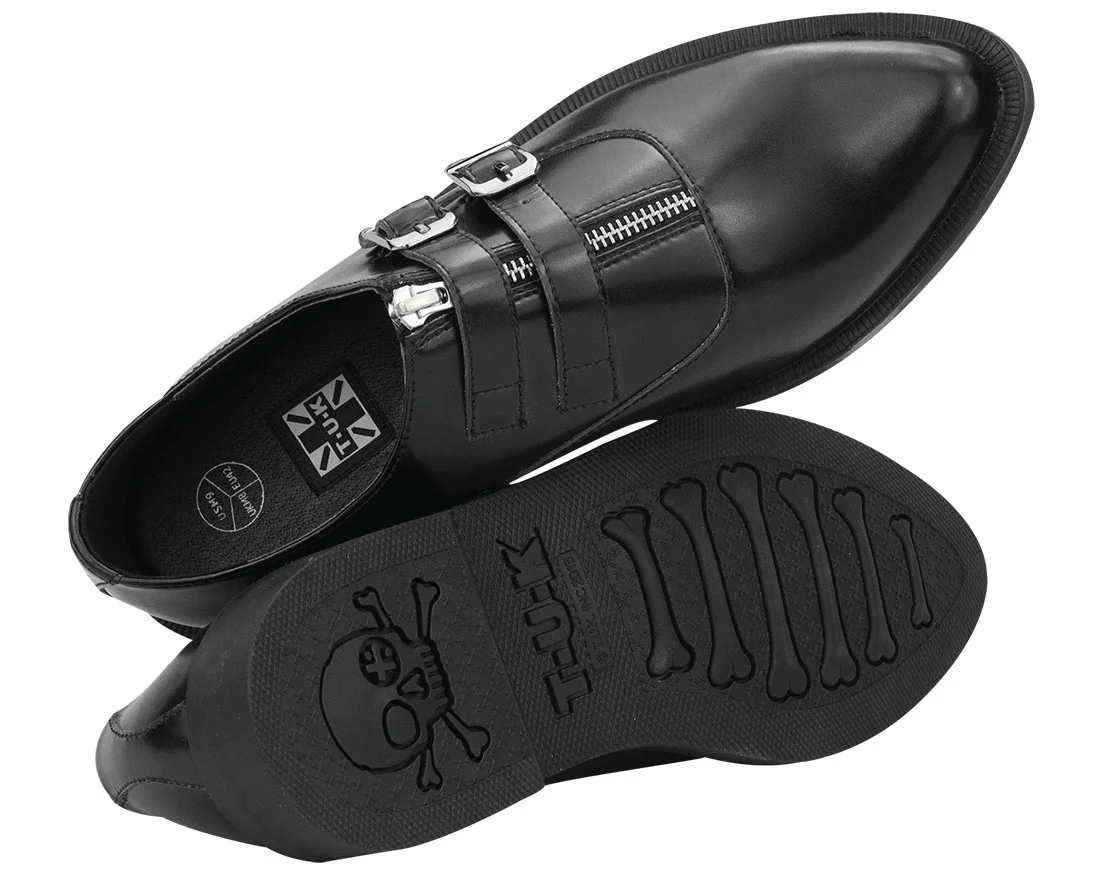 T.U.K Black Zip 2 Buckle Jam Shoe - Image 4
