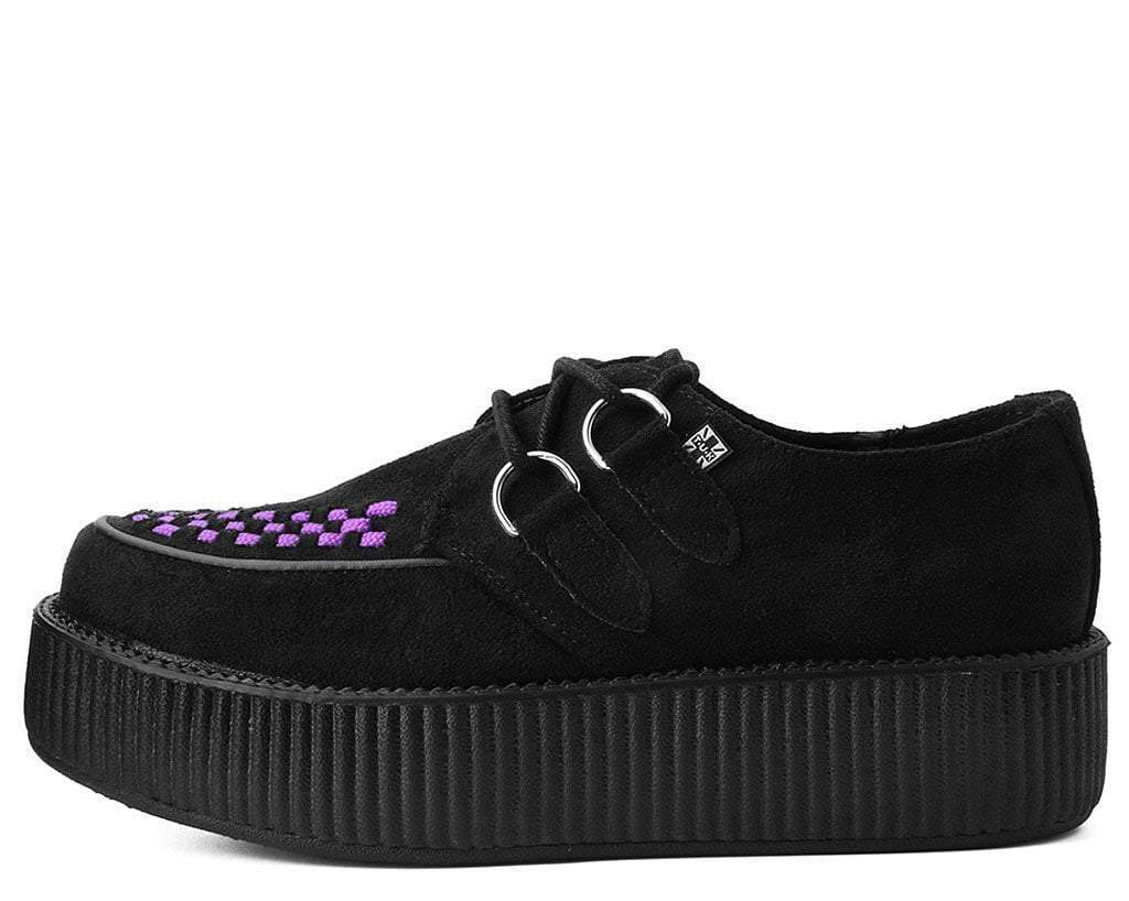 T.U.K Blk Faux Suede/Purple Interlace Viva Mondo Creeper - Image 3