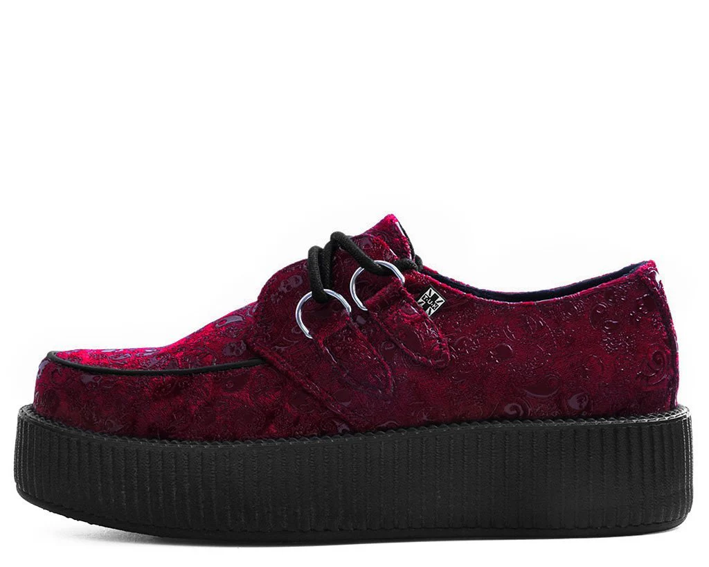 T.U.K Burgundy Velvet Viva Mondo Creeper - Image 2