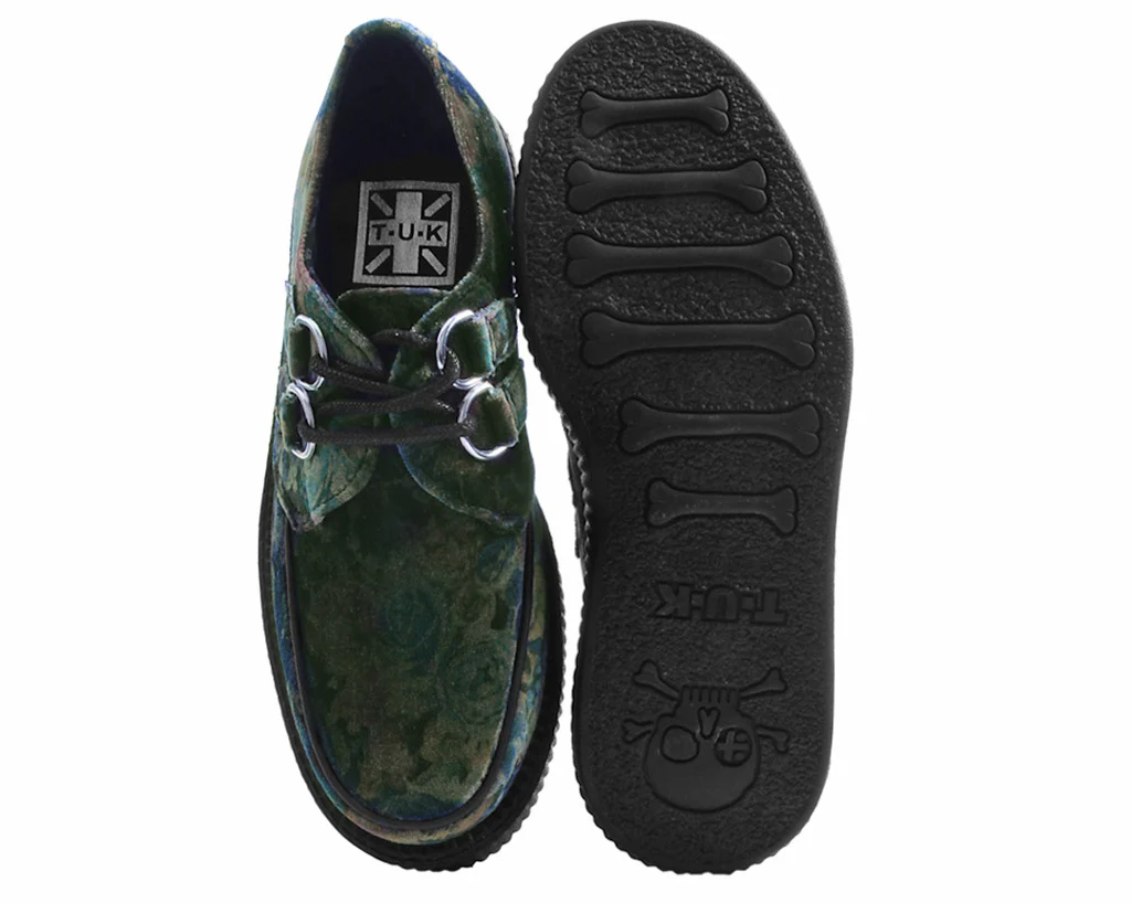 T.U.K Dark Floral Velvet Viva Monda Creeper - Image 3
