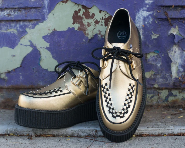 T.U.K Gold Leather Viva Mondo Creeper - Image 2