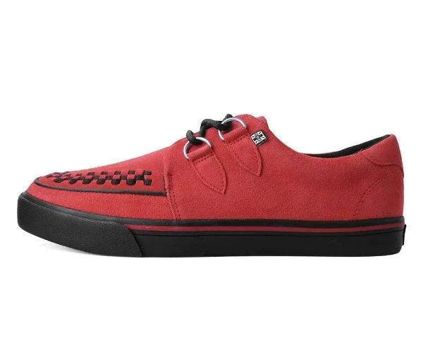 T.U.K Lucious Red Suede D-Ring Interlace Sneaker - Image 3