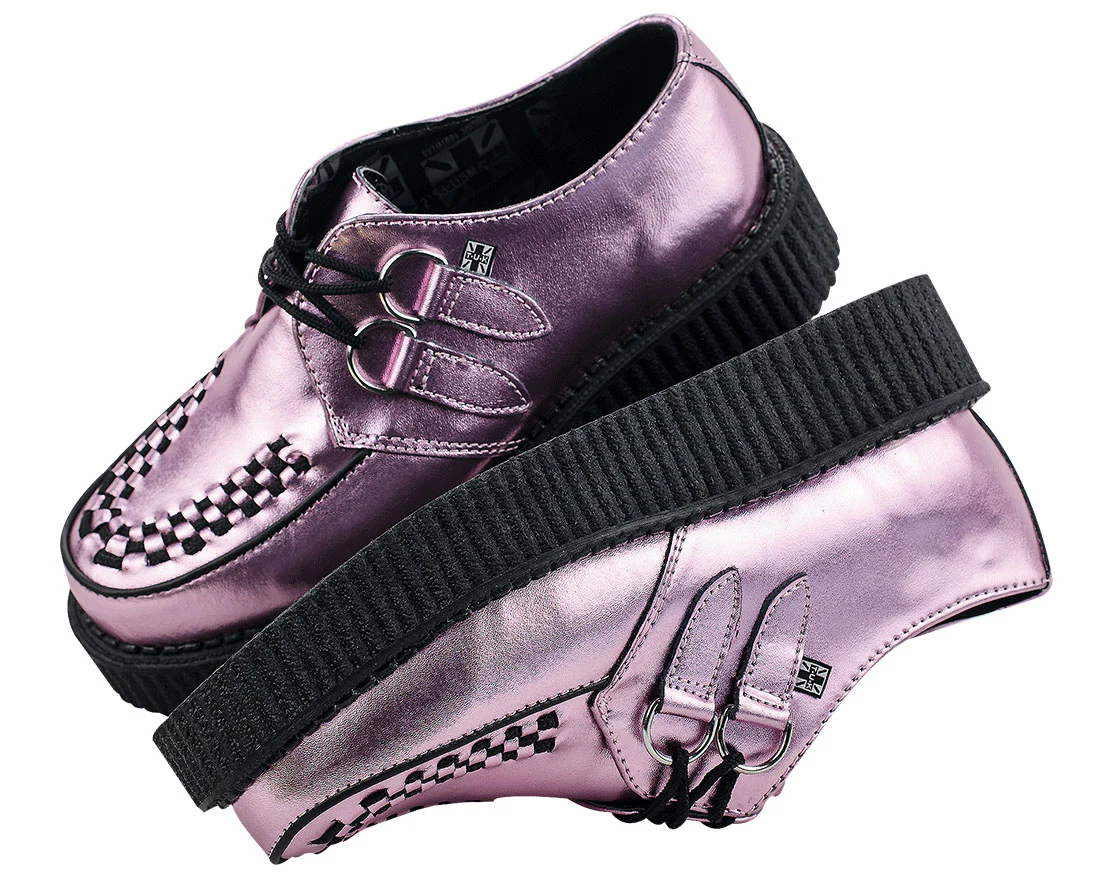 T.U.K Pink Metallic Round Viva Low Creeper - Image 2