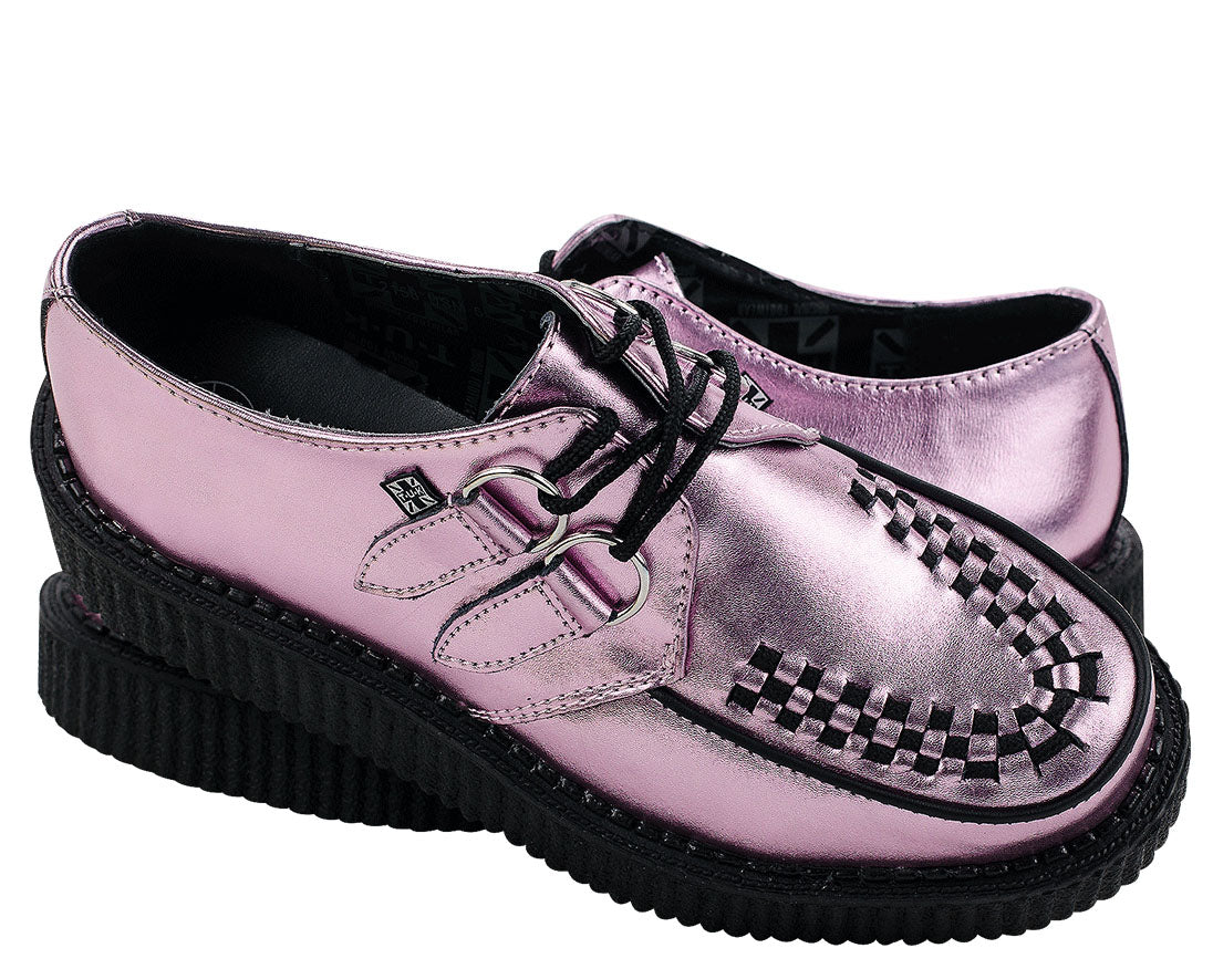 T.U.K Pink Metallic Round Viva Low Creeper - Image 4