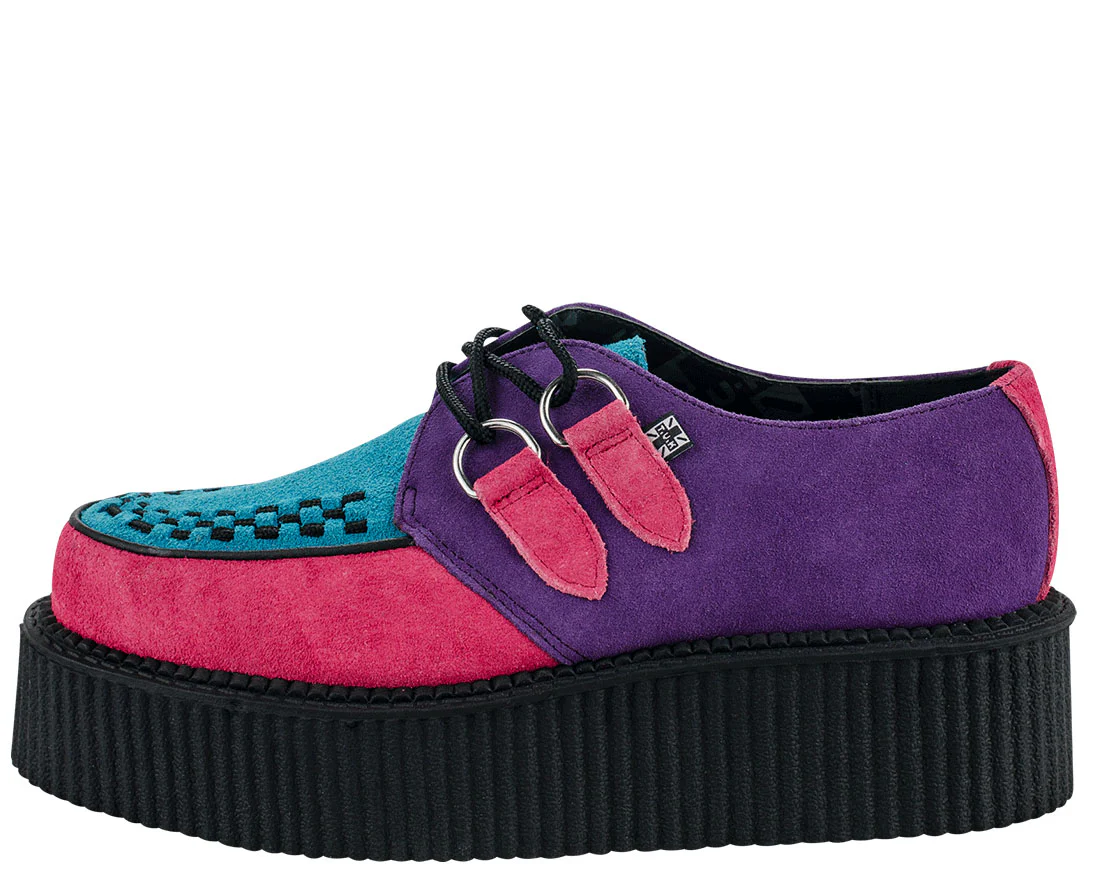 T.U.K Purple/Pink/Turquoise Black Round Viva Mondo Creeper - Image 4