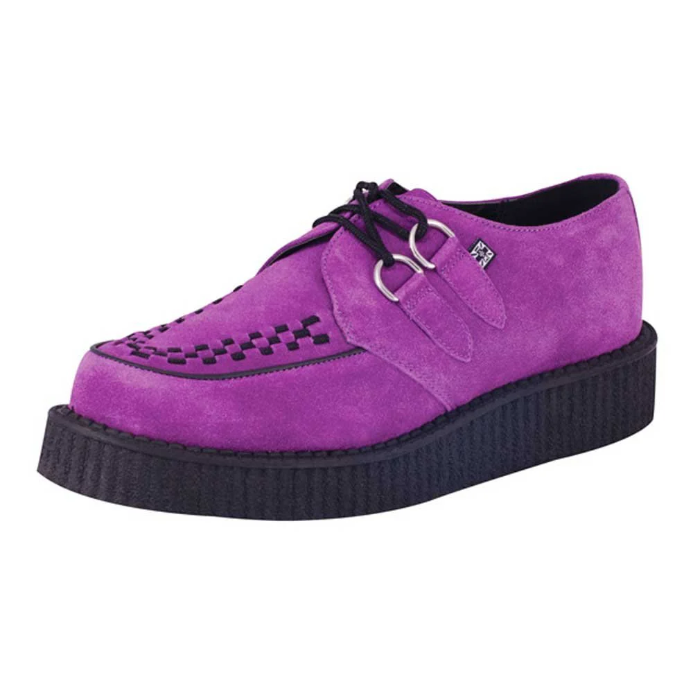 T.U.K Purple Suede Low Rnd Crpr