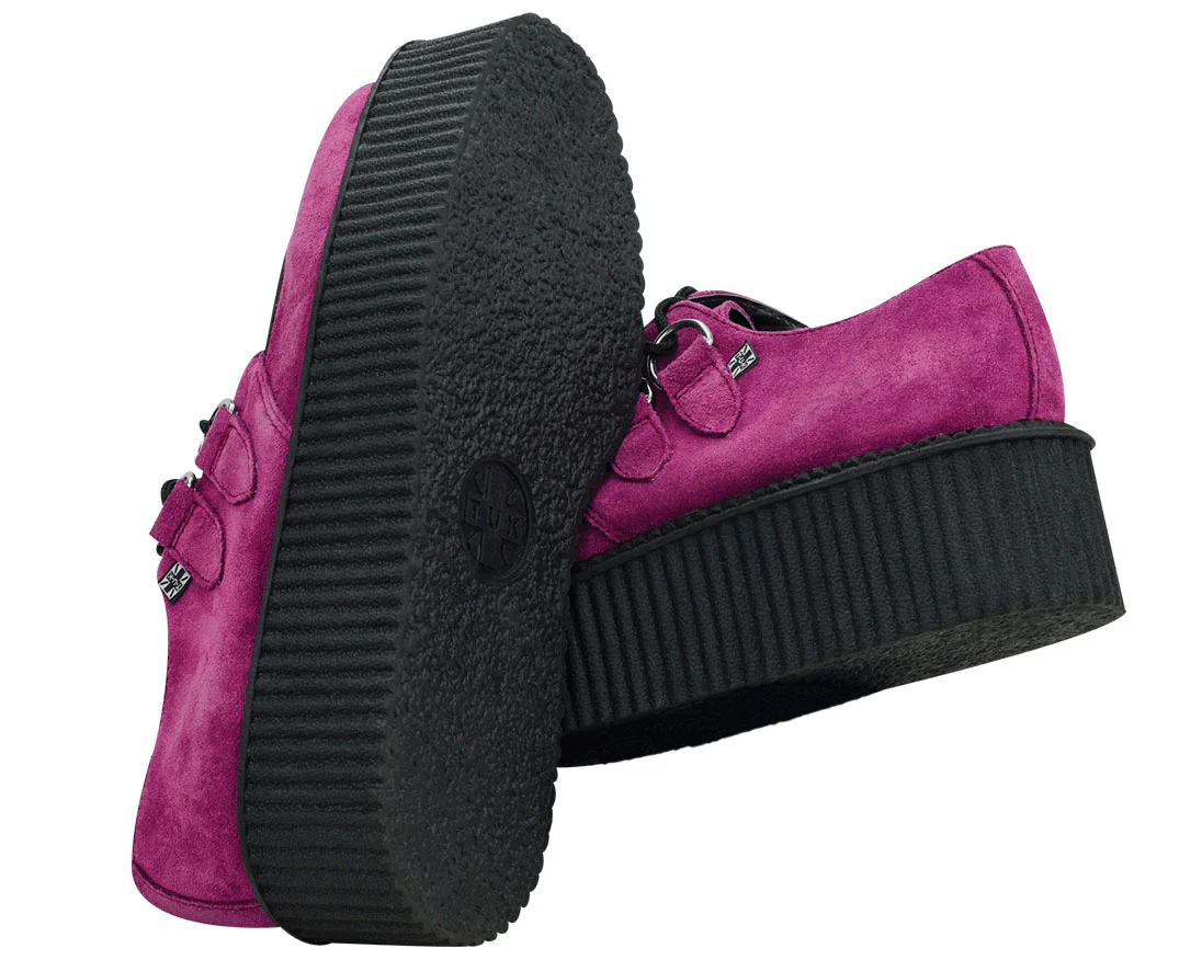 T.U.K Raspberry Suede Round Viva Mondo Creeper - Image 2