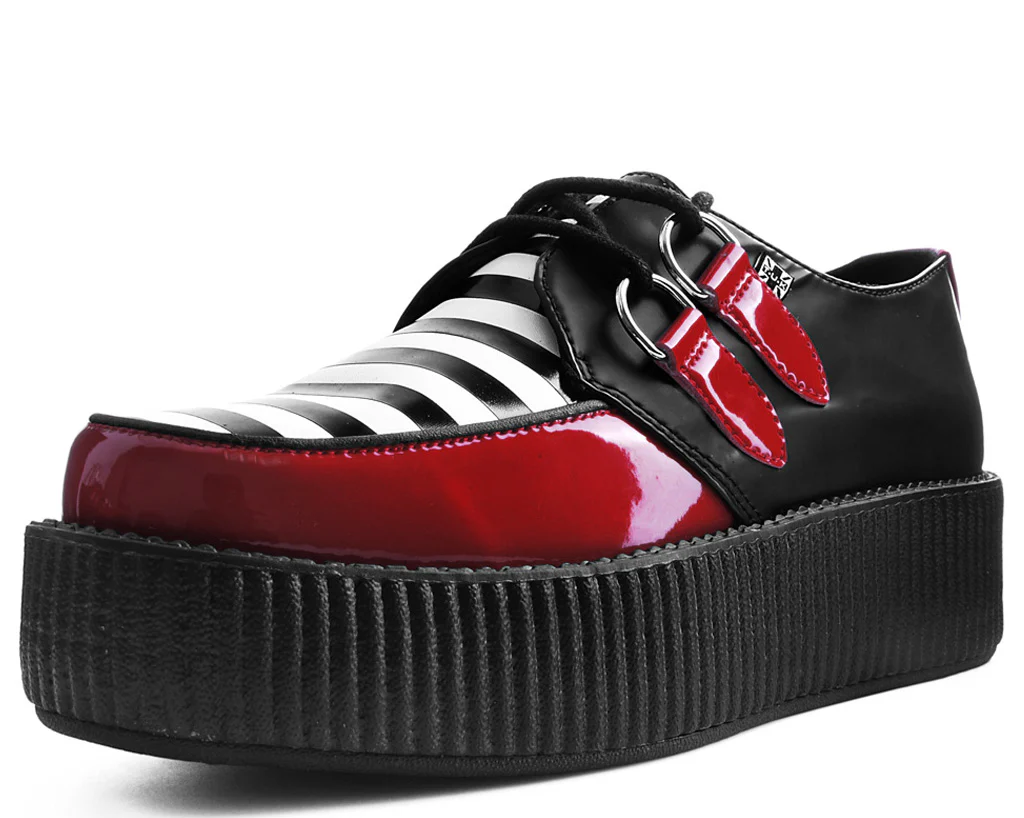 T.U.K Red Black Stripe Viva Mondo Creeper