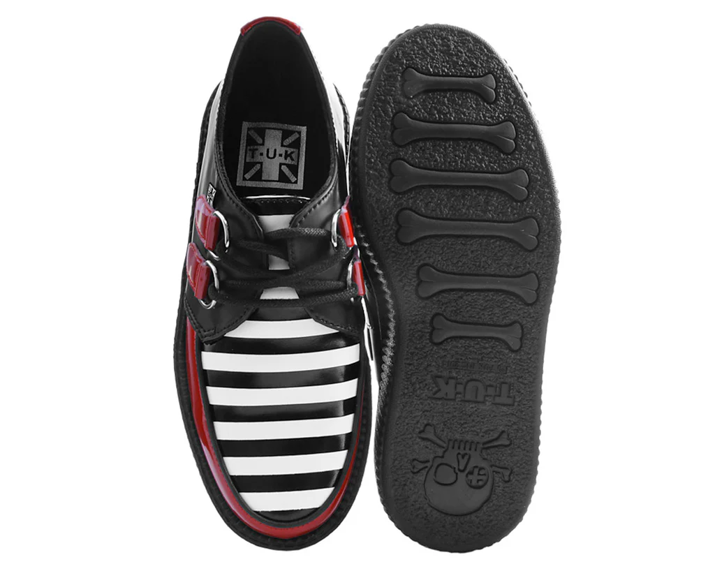 T.U.K Red Black Stripe Viva Mondo Creeper - Image 4