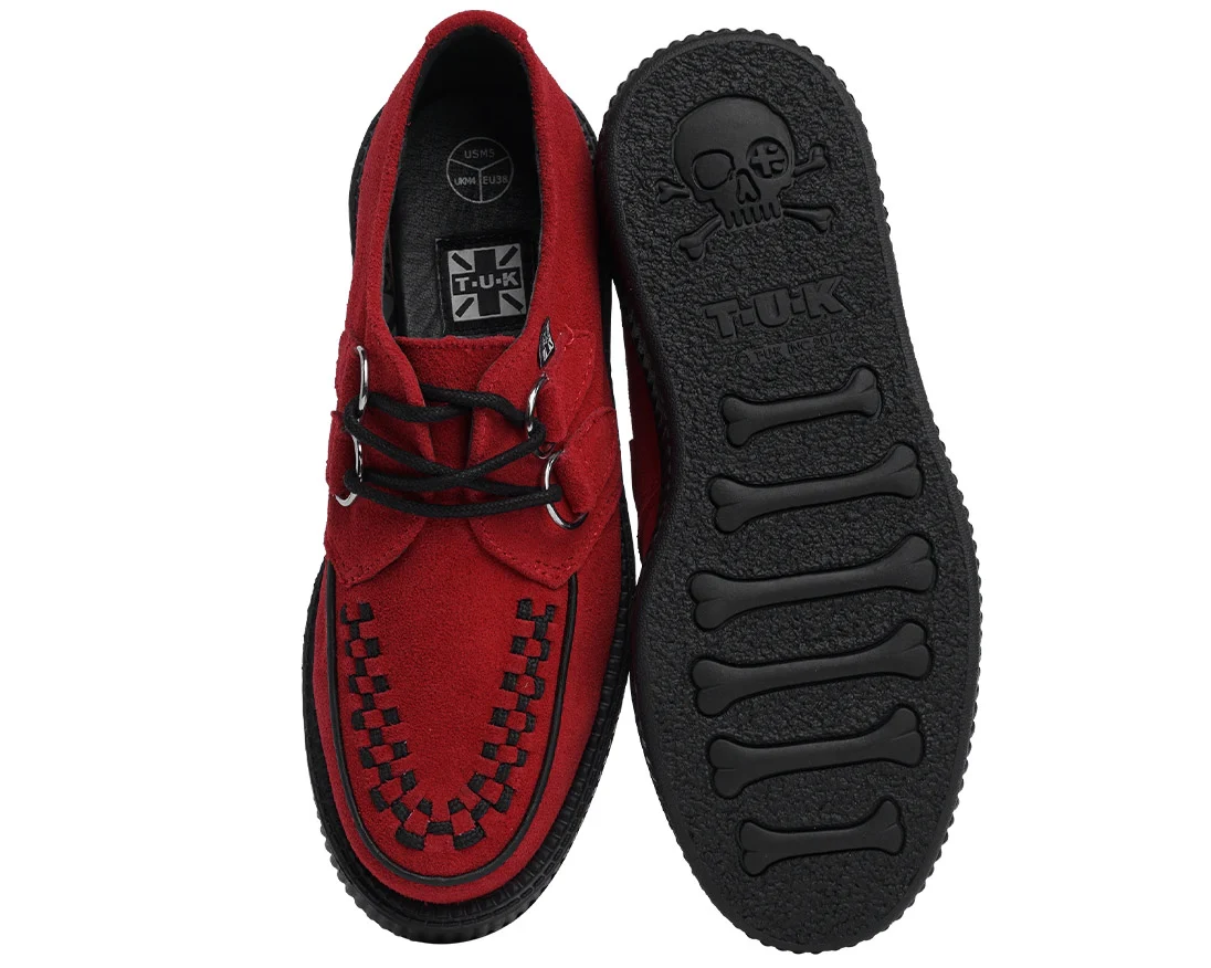 T.U.K Red Suede Viva Low Creeper - Image 3