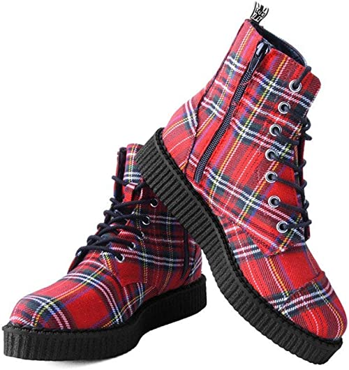 T.U.K Red Tartan Pu 71 Cap Pointed Boot - Image 2
