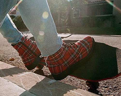 T.U.K Red Tartan Pu 71 Cap Pointed Boot - Image 3