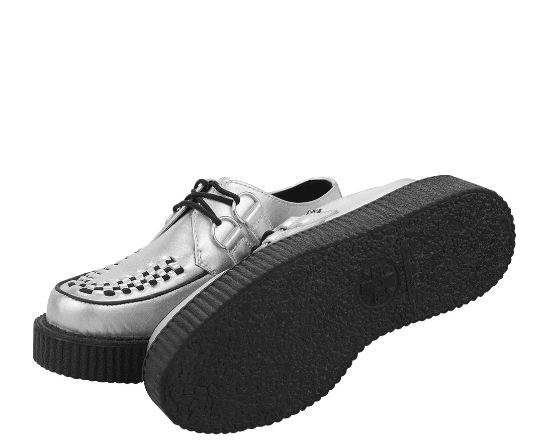 T.U.K Silver Metallic Round Viva Low Creeper - Image 2