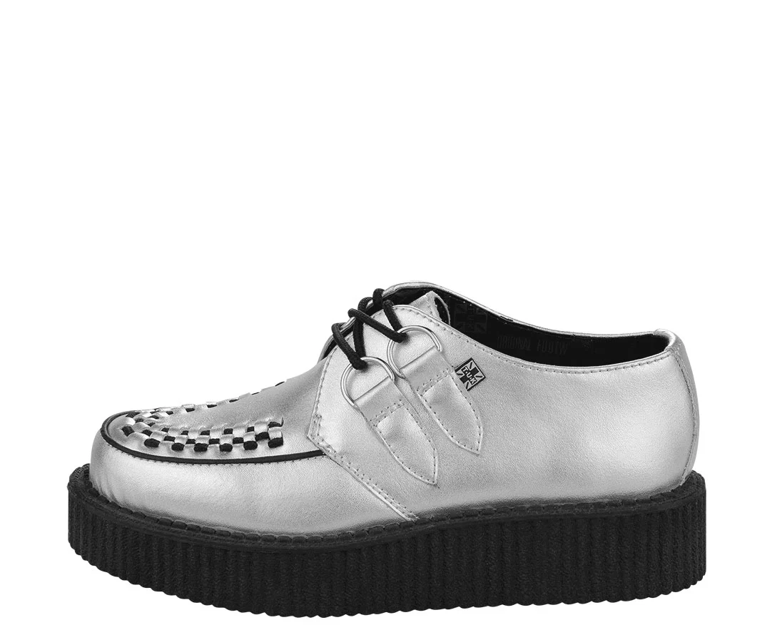 T.U.K Silver Metallic Round Viva Low Creeper - Image 3