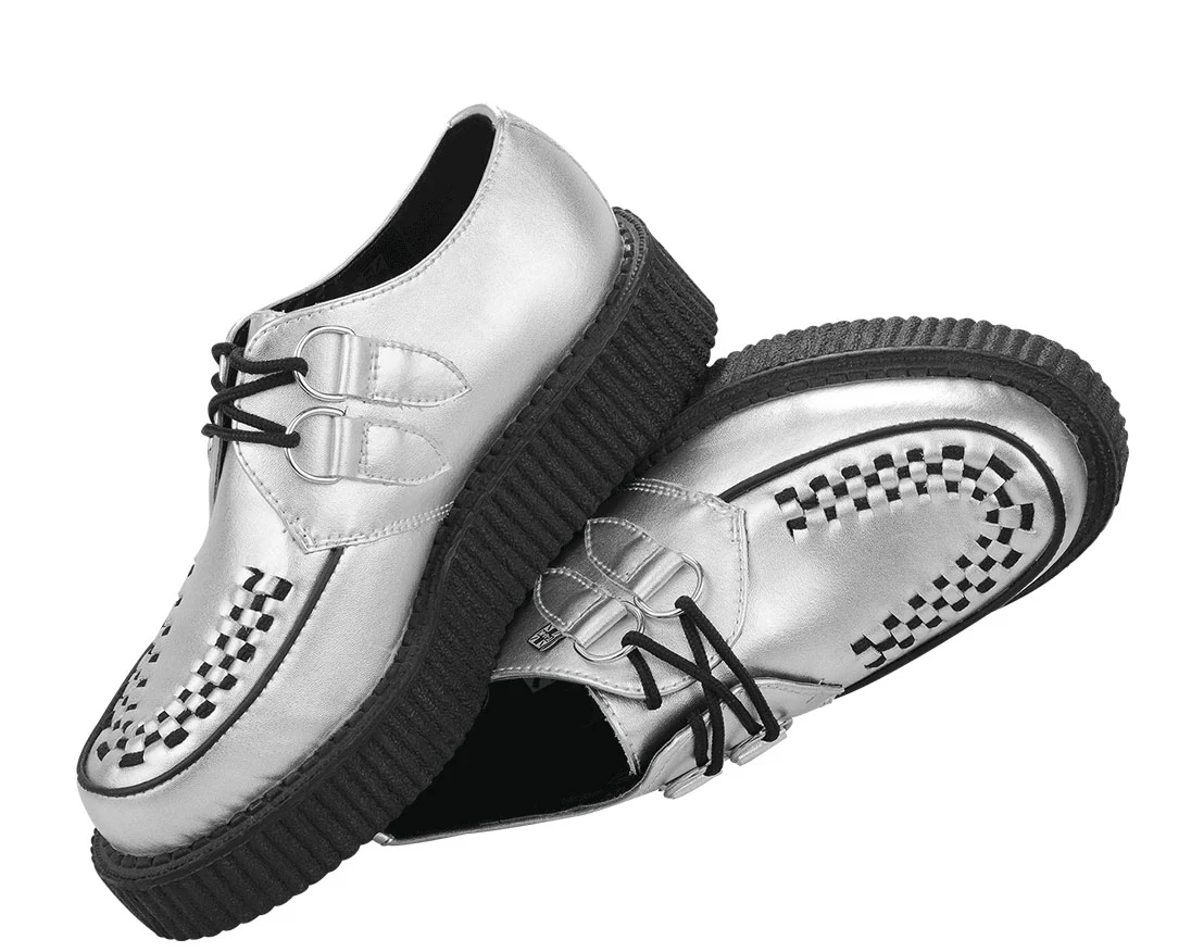 T.U.K Silver Metallic Round Viva Low Creeper - Image 4
