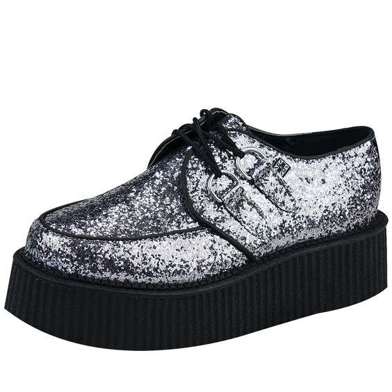 T.U.K Temptation Silver Glitter Viva Mondo Creeper